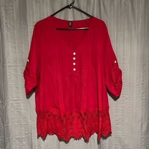 SHEIN Curve Dotted Lace Top